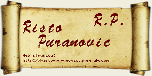 Risto Puranović vizit kartica